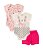 CONJUNTO 3 PEÇAS BODY E SHORT ROSA E PINK GATINHA - Imagem 1