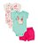 CONJUNTO 3 PEÇAS BODY E SHORT AZUL E PINK COELHINHA - Imagem 1