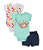 CONJUNTO 3 PEÇAS BODY E SHORT CORAÇÕEZINHOS URSINHA - Imagem 1