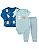 CONJUNTO 3 PEÇAS BODY E CALÇA AZUL ROYAL E AZUL CLARO LOVE MILK #Desconto progressivo - Imagem 1