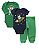 CONJUNTO 3 PEÇAS BODY E CALÇA AZUL MARINHO E VERDE RAPOSA ESPACIAL - Imagem 1