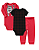 CONJUNTO 3 PEÇAS BODY E CALÇA VERMELHO E PRETO TIGRE - Imagem 1