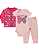 CONJUNTO 3 PEÇAS BODY E CALÇA PINK E ROSA FLORES E BORBOLETAS #Desconto progressivo - Imagem 1