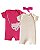 KIT ROMPER 2 PEÇAS ROSA E CREME GATINHA - Imagem 1