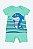KIT ROMPER 2 PEÇAS VERDE E AZUL MARINHO TUBARÃO - Imagem 2