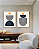 Conjunto com 02 Quadros Decorativos Geométricos Azul - Artista Vitor Costa - Imagem 3