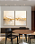 Conjunto de Quadros Decorativos Abstrato Bege com Folhas de Ouro - Imagem 3