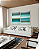 Conjunto com 02 Quadros Decorativos Degradê Cinza, Verde e Turquesa - Imagem 2