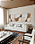 Conjunto com 03 Quadros Decorativos Abstrato Marrom e Dourado - Imagem 1