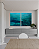 Conjunto com 02 quadros decorativos Abstrato Tons de Azul - Imagem 2