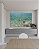 Conjunto com 02 quadros decorativos Verde Água CANVAS 80x120cm (LxA) Moldura cor Carvalho - Imagem 1