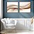 Conjunto com 02 quadros decorativos Abstrato Marrom e Bege - Imagem 3