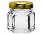 Pote de Vidro Sextavado com Tampa de Metal Dourada - 35ml - 5x4,5cm - 01 unidade - Rizzo - Imagem 1