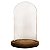 Cupula Redoma de Vidro Decorativa 11x16,5cm - Base Madeira Escura - 1 unidade - Rizzo - Imagem 1