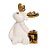 Rena Decorativa com Presente Ouro e Branco 10cm - 01 unidade - Cromus Natal - Rizzo Confeitaria - Imagem 1