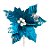 Flor Cabo Curto Poinsettia Azul com Glitter Nude 20cm - 01 unidade - Cromus Natal - Rizzo Confeitaria - Imagem 1