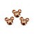 Aplique Mini Urso Paetê Rose Gold - 3,5cm - 5 Un - Artegift - Rizzo - Imagem 1