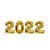 Kit Balão 2022 Dourado - 16" 40cm - 01 Unidade - Partiufesta - Rizzo - Imagem 1