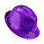 Adereço de Carnaval Chapéu Malandro Lantejoula - Roxo - Mod:6551 - 01 unidade - Rizzo - Imagem 1