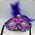 Máscara de Carnaval Bordada Luxo Mod:198 - Roxo - 01 unidade - Rizzo - Imagem 1