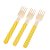 Talher Madeira Garfo Amarelo - TMG04 - 10 unidades - Silver Plastic - Rizzo Confeitaria - Imagem 1