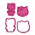 Cortador + Carimbo 3D para Biscoitos em 3 peças - Festa Hello Kitty - Ref 1008 - RR Cortadores - Rizzo Confeitaria - Imagem 2