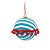 Bola de Natal Azul Branca e Vermelha - Vintage - ø 8 cm - 6 unidades - Cromus - Rizzo - Imagem 1