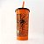Copo com Tampa e Canudo 600 mL - Aranha - Laranja e Preto - 1 unidade - Rizzo - Imagem 1