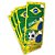Adesivo Decorativo Retangular Brasil Copa do Mundo - 12 unidades - Festcolor - Imagem 1
