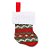 Meia Natalina Decorativa - Vermelho/Verde/Branco - Fundo Verde - Cromus Natal - 1 unidade - Rizzo Confeitaria - Imagem 1
