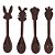 Colheres Decorativas de Páscoa - Marrom - 15,5cm - 12 unidades - Rizzo - Imagem 2