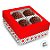 Caixa 4 Bombons Quadrado com Visor - Amor - 8x8x3cm - 6 unidades - Festcolor - Rizzo - Imagem 2