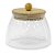 Pote de Vidro Bojudo Hermético com Tampa de Bambu - 11x8cm - 550ml - 1 unidade - Rizzo - Imagem 1