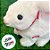 Coelho de Pelúcia Branco com Som em Movimento - 24cm - 1 unidade - Rizzo - Imagem 3