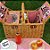 Kit Cesta de Pic Nic 2 serviços - 13 peças e Porta Garrafas embutidos - 25x48x34cm - 1 unidade - Rizzo - Imagem 6