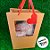 Sacola de Papel com visor duplo de PVC 26x15,5x15,5cm -  Kraft com Alça Vermelha e Tag de Coração - 1 unidade - Rizzo - Imagem 8