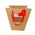 Sacola de Papel com visor duplo de PVC - Kraft com Alça Vermelha e Tag de Coração - 22x13x13 - 1 unidade - Rizzo - Imagem 2