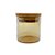 Pote de Vidro Âmbar Hermético com Tampa de Bambu - 6x6cm - 100ml - 1 unidade - Rizzo - Imagem 1