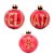 Bola de Natal Glitter - Vermelha - "Feliz Natal" - 10cm - 3 unidades - Rizzo - Imagem 1