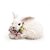 Coelho Decorativo Branco de Palha e Pelúcia Deitado com Colar de Flores - 1 unidade - Cromus - Rizzo - Imagem 1