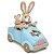 Coelhos no Carro Azul - Happy Sunday - 01 unidade - Cromus Páscoa - Rizzo Embalagens - Imagem 1