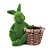 Coelho Decorativo de Grama Sentado Segurando Cesto - Cor Verde e Marrom - 33cm  - 1 unidade - Cromus - Rizzo - Imagem 1