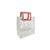 Sacola Transparente PVC com Alça Quadrada de Couro Rosa - 15x15x10cm - 1 unidade - Rizzo - Imagem 2