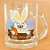 Caneca de Vidro - Coelho com Óculos - Feliz Páscoa - 320ml - 1 unidade - Rizzo - Imagem 1