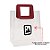 Sacola PVC com Alça Quadrada de Couro Vinho com Logo Preto - 26x22x12cm - 1 unidade - Rizzo - Imagem 1