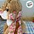 Coelho de Pelúcia Caramelo com Laço Rosa na Lateral Florido - 22cm - 1 unidade - Rizzo - Imagem 2