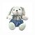 Coelha de Pelúcia Branco e Verde com Saia Azul - 30cm - 1 unidade - Rizzo - Imagem 5