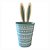 Cachepot de Metal com Orelhas de Coelho - Azul e branco - 27cm - 1 unidade - Cromus - Rizzo - Imagem 5