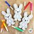 Kit para Colorir de Páscoa - 11,5cm - 3 Coelhos e 6 Canetinhas - Rizzo - Imagem 1