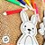 Kit para Colorir de Páscoa - 11,5cm - 3 Coelhos e 6 Canetinhas - Rizzo - Imagem 3